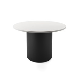 RAPIDLINE DRUM ROUND MEETING TABLE 1200D X 730MMH WHITE TOP BLACK BASE