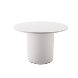 RAPIDLINE DRUM ROUND MEETING TABLE 1200D X 730MMH WHITE TOP WHITE BASE