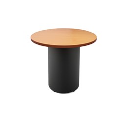 RAPIDLINE DRUM ROUND MEETING TABLE 900D X 730MMH BEECH TOP BLACK BASE