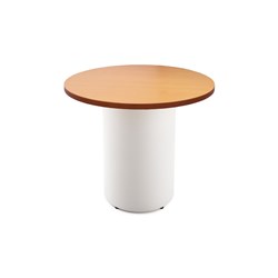 RAPIDLINE DRUM ROUND MEETING TABLE 900D X 730MMH BEECH TOP WHITE BASE