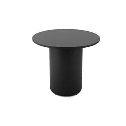 RAPIDLINE DRUM ROUND MEETING TABLE 900D X 730MMH BLACK TOP BLACK BASE
