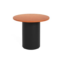 RAPIDLINE DRUM ROUND MEETING TABLE 900D X 730MMH CHERRY TOP BLACK BASE