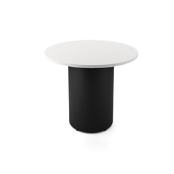 RAPIDLINE DRUM ROUND MEETING TABLE 900D X 730MMH WHITE TOP BLACK BASE