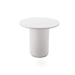 RAPIDLINE DRUM ROUND MEETING TABLE 900D X 730MMH WHITE TOP WHITE BASE