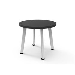 RAPIDLINE ETERNITY ROUND COFFEE TABLE 500D X 450MMH BLACK TOP WHITE BASE