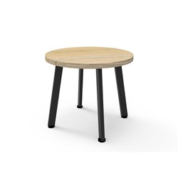 RAPIDLINE ETERNITY ROUND COFFEE TABLE 500D X 450MMH OAK TOP BLACK BASE
