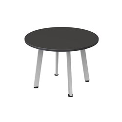 RAPIDLINE ETERNITY ROUND COFFEE TABLE 600D X 450MMH BLACK TOP WHITE BASE