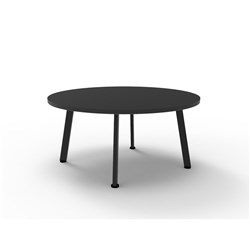 RAPIDLINE ETERNITY ROUND COFFEE TABLE 900D X 450MMH BLACK TOP BLACK BASE
