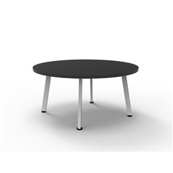 RAPIDLINE ETERNITY ROUND COFFEE TABLE 900D X 450MMH BLACK TOP WHITE BASE