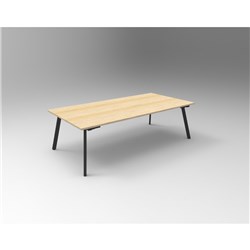 RAPIDLINE ETERNITY MEETING TABLE 2100W X 750D X 730MMH OAK TOP BLACK BASE