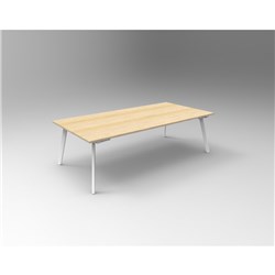 RAPIDLINE ETERNITY MEETING TABLE 2100W X 750D X 730MMH OAK TOP WHITE BASE