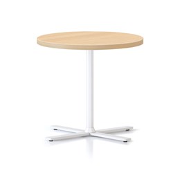 RAPIDLINE KOLO ROUND SIDE TABLE 500D X 457MMH OAK TOP WHITE BASE