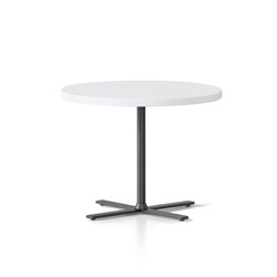 RAPIDLINE KOLO ROUND SIDE TABLE 600D X 457MMH WHITE TOP BLACK BASE