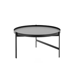 RAPIDLINE NIDO ROUND COFFEE TABLE 800D X 435MMH BLACK TOP BLACK BASE