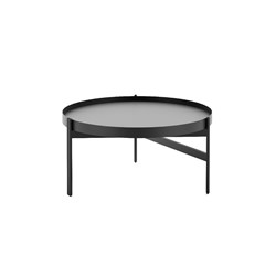 RAPIDLINE NIDO ROUND COFFEE TABLE 600D X 308MMH BLACK TOP BLACK BASE