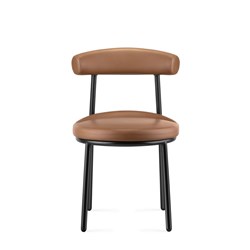 RAPIDLINE NYX BREAKOUT ROOM CHAIR BLACK STEEL LEGS AMBER PU LEATHER SEAT