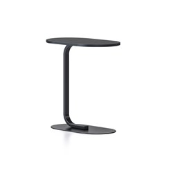 RAPIDLINE SELENE OVAL SIDE TABLE 550W X 340D X 600MMH BLACK TOP BLACK BASE