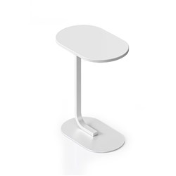 RAPIDLINE SELENE OVAL SIDE TABLE 550W X 340D X 600MMH WHITE TOP WHITE BASE