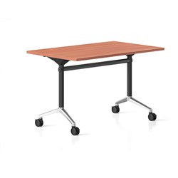 RAPIDLINE TYPHOON FLIP TOP TABLE 1200W X 600D X 750MMH CHERRY TOP BLACK FRAME