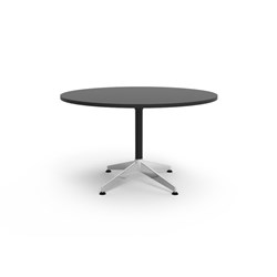 RAPIDLINE TYPHOON ROUND MEETING TABLE 1200D X 750MMH BLACK TOP BLACK BASE