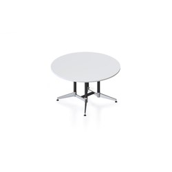 RAPIDLINE TYPHOON ROUND MEETING TABLE 1500D X 750MMH WHITE TOP BLACK BASE