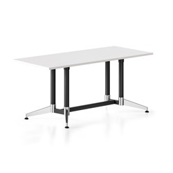 RAPIDLINE TYPHOON MEETING TABLE 1500W X 750D X 750MMH WHITE TOP BLACK BASE