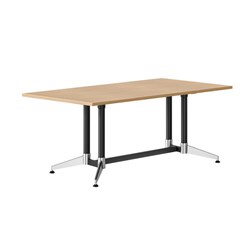 RAPIDLINE TYPHOON MEETING TABLE 1800W X 750D X 750MMH OAK TOP BLACK BASE