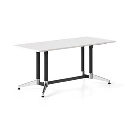 RAPIDLINE TYPHOON MEETING TABLE 1800W X 750D X 750MMH WHITE TOP BLACK BASE