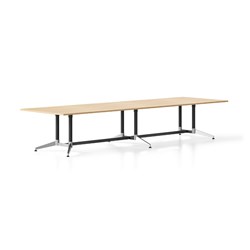 RAPIDLINE TYPHOON BOARDROOM TABLE 4000W X 1200D X 750MMH OAK TOP BLACK BASE