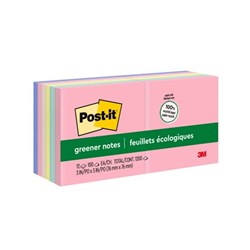POST-IT 654-RP-A GREENER NOTES RECYCLED 76MM X 76MM SWEET SPRINKLES PACK OF 12