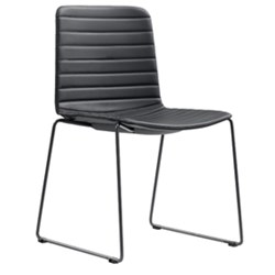 MIA VISITOR CHAIR SLED BASE NO ARMS BLACK PU SEAT AND BACK