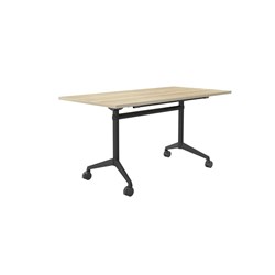 OLG MODULUS FLIP TABLE 1500W X 750D X 720MMH ALL BLACK FRAME NEW OAK TOP