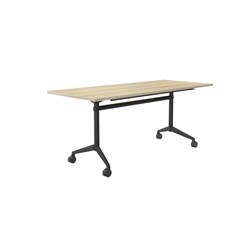 OLG MODULUS FLIP TABLE 1800W X 750D X 720MMH ALL BLACK FRAME NEW OAK TOP