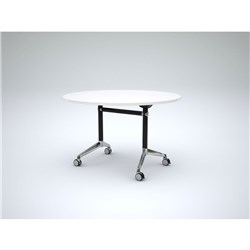 OLG MODULUS FLIP TABLE 1800W X 750D X 720MMH WHITE FRAME CHROME FEET WHITE TOP