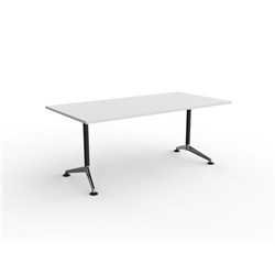 OLG MODULUS MEETING TABLE FIXED LEG 1800W X 900D X 720MMH WHITE TOP BLACK FRAME