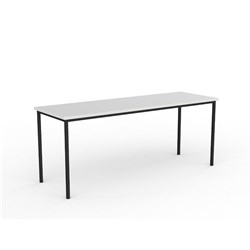 OLG EKO CANTEEN TABLE 1800W X 750D X 720MMH BLACK FRAME WHITE TOP