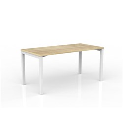 OLG AXIS STRAIGHT DESK 1500W X 750D X 715MMH WHITE FRAME NEW OAK TOP