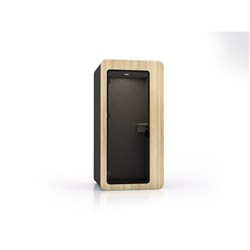 OLG QZONE PHONEBOOTH ACOUSTIC SINGLE POD 1 PERSON NEW OAK AND GREY