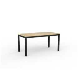 OLG AXIS MEETING TABLE 1600W X 750D X 715MMH BLACK FRAME NEW OAK TOP