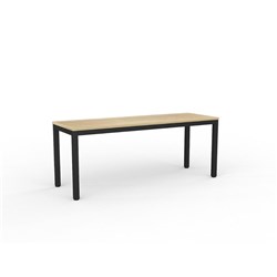 OLG AXIS MEETING TABLE 1800W X 600D X 715MMH BLACK FRAME NEW OAK TOP