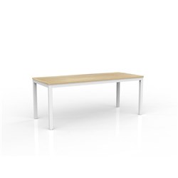 OLG AXIS MEETING TABLE 1800W X 750D X 715MMH WHITE FRAME NEW OAK TOP