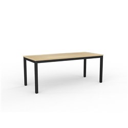 OLG AXIS MEETING TABLE 1800W X 750D X 715MMH BLACK FRAME NEW OAK TOP