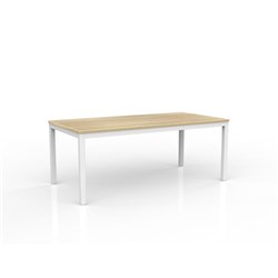 OLG AXIS MEETING TABLE 1800W X 900D X 715MMH WHITE FRAME NEW OAK TOP