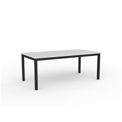 OLG AXIS MEETING TABLE 1800W X 900D X 715MMH BLACK FRAME WHITE TOP