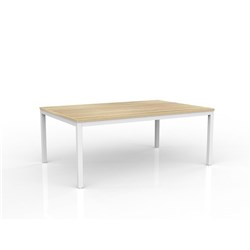 OLG AXIS MEETING TABLE 1800W X 1200D X 715MMH WHITE FRAME NEW OAK TOP