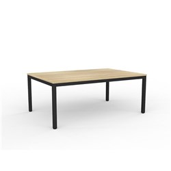 OLG AXIS MEETING TABLE 1800W X 1200D X 715MMH BLACK FRAME NEW OAK TOP