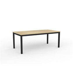 OLG AXIS MEETING TABLE 2100W X 900D X 715MMH BLACK FRAME NEW OAK TOP