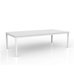 OLG AXIS MEETING TABLE 2400W X 1200D X 715MMH WHITE FRAME WHITE TOP