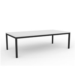 OLG AXIS MEETING TABLE 2400W X 1200D X 715MMH BLACK FRAME WHITE TOP