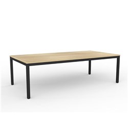 OLG AXIS MEETING TABLE 2400W X 1200D X 715MMH BLACK FRAME NEW OAK TOP